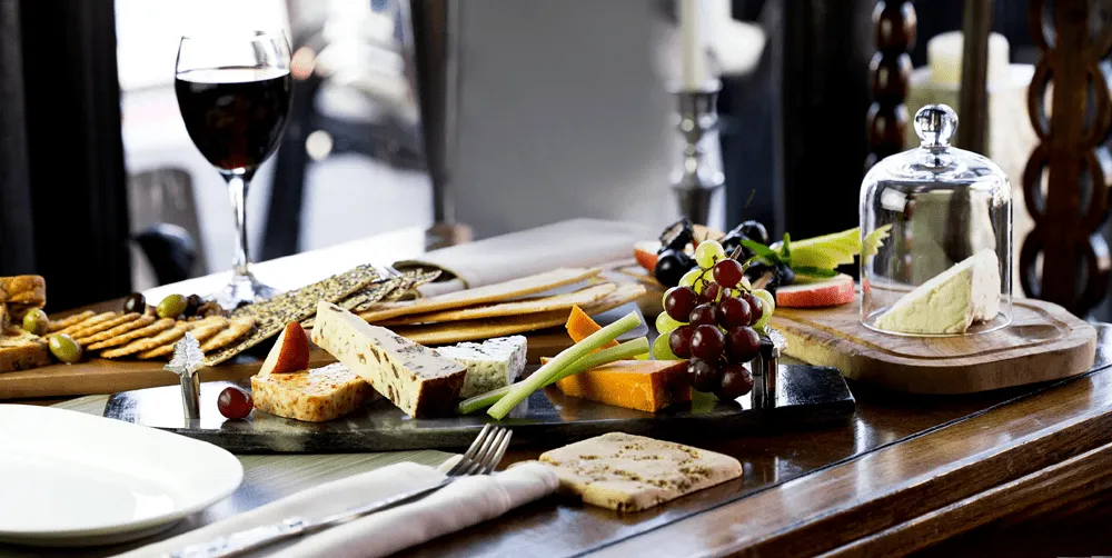 Luxury Cheeseboard 2: served with celery and grapes