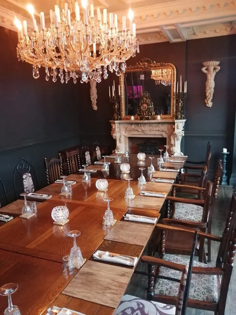 Tables laid for private event at Rockwood Restaurant