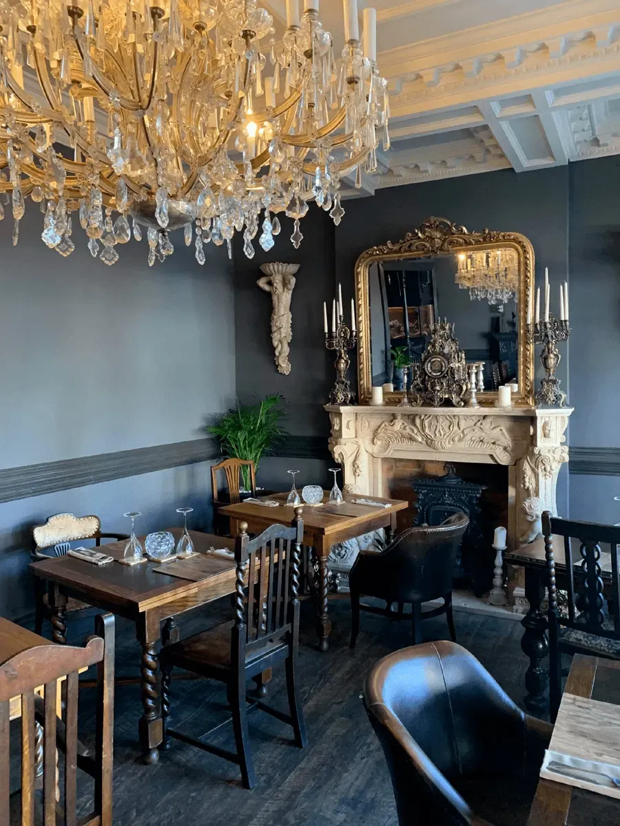 Rockwood Bistro interior with elegant Rococo flourishes